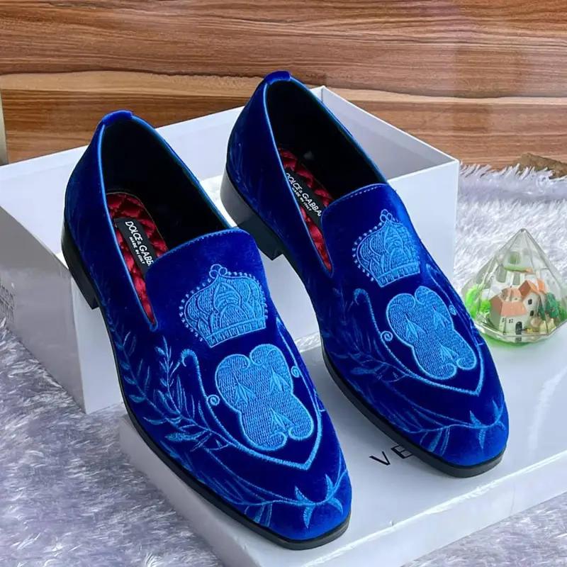 Dolce &amp; Gabbana BlueCrown Embroidered Loafers