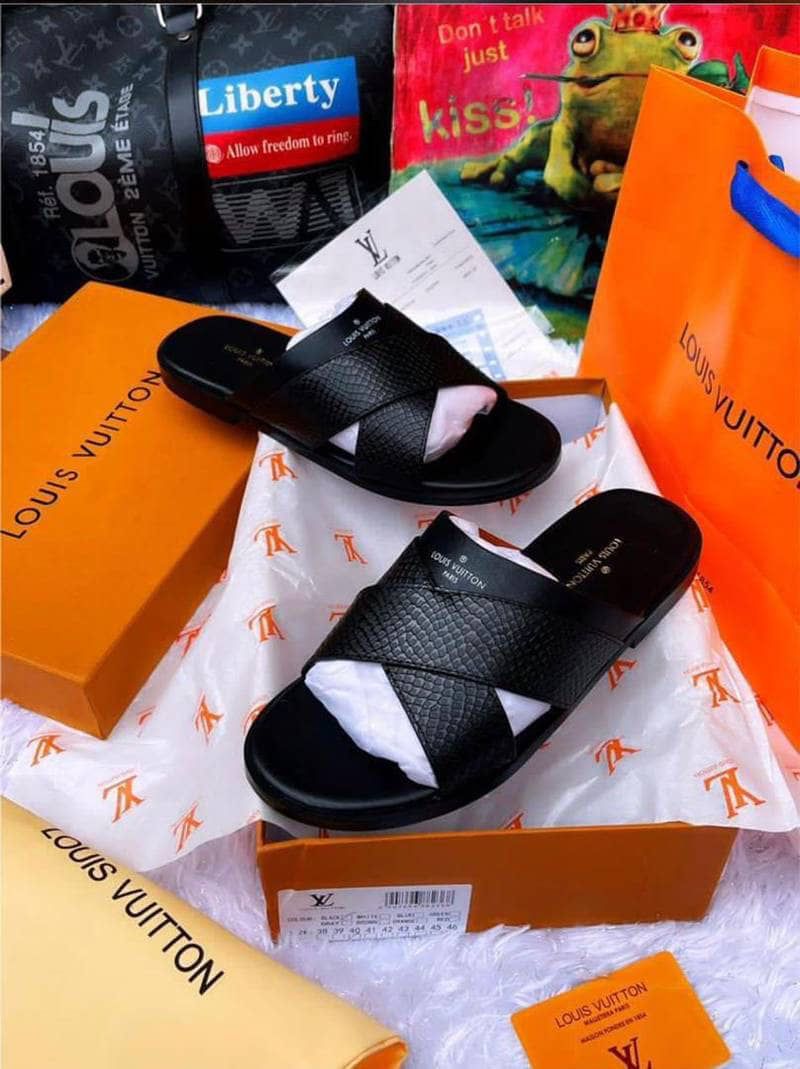 Black Monogram Crosscross Slide