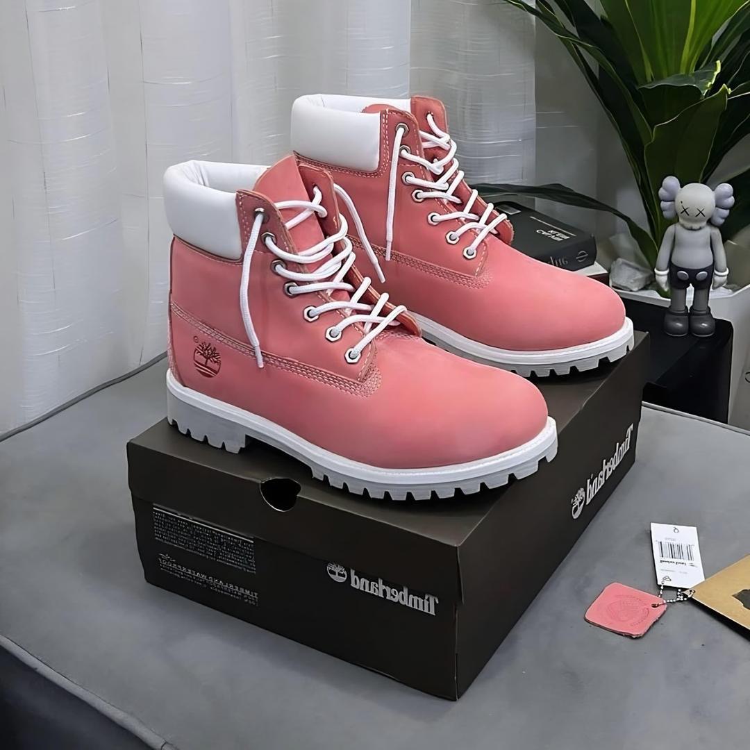 Timberland Premium 6-Inch Waterproof Boots – Pink &amp; White