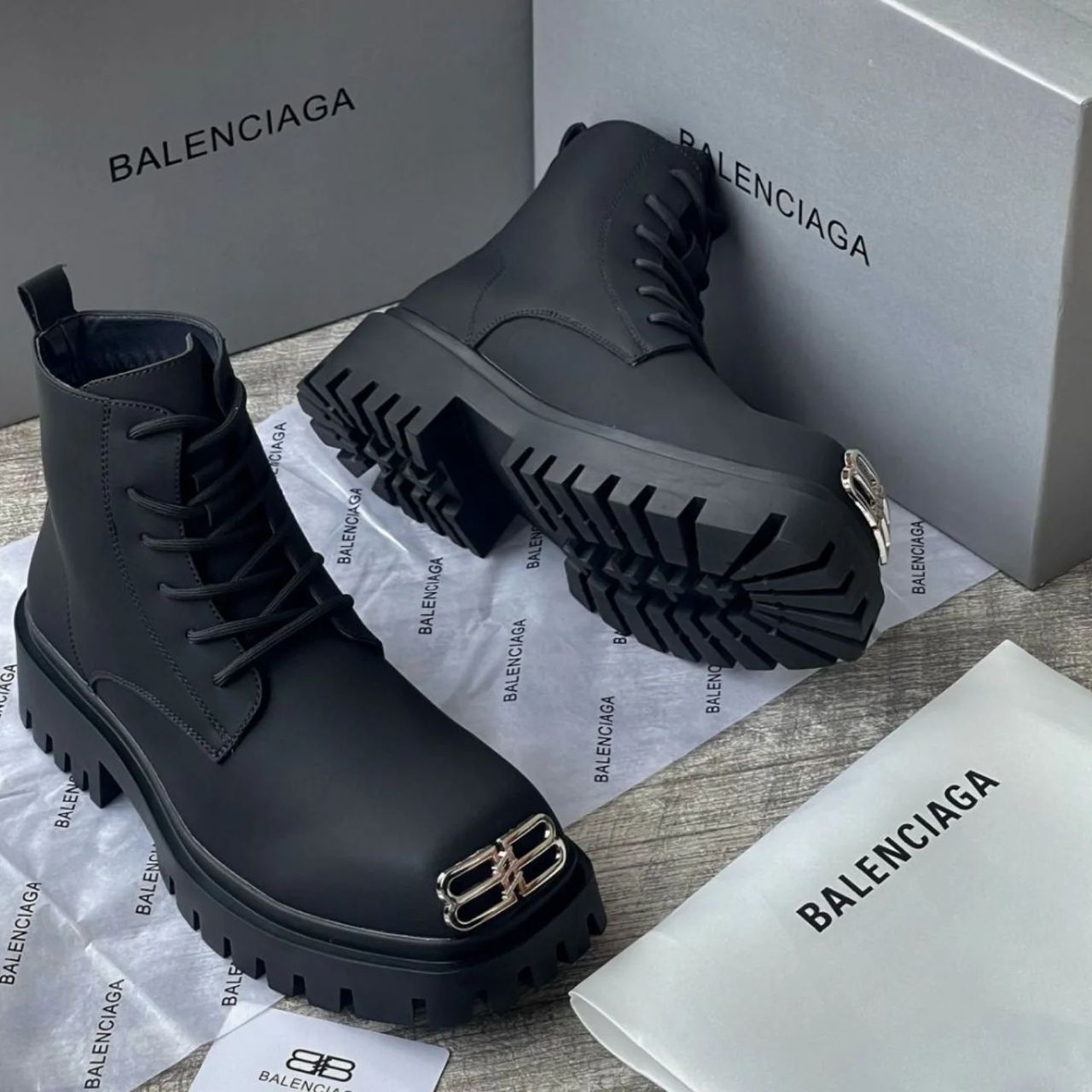 Balenciaga Bulldozer Lace-up Boot