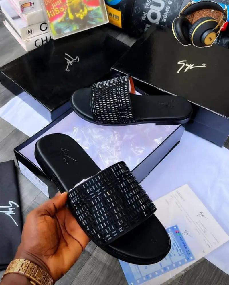 Giuseppe Zannoti Brett leather slide