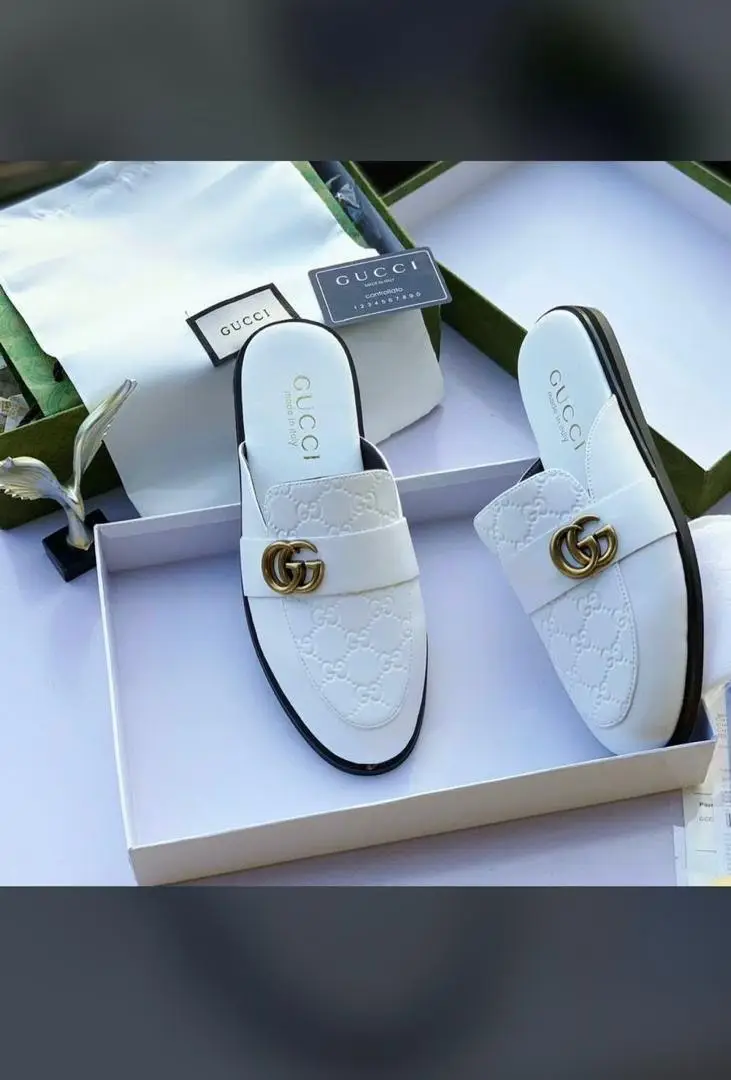 Luxury white half shoe