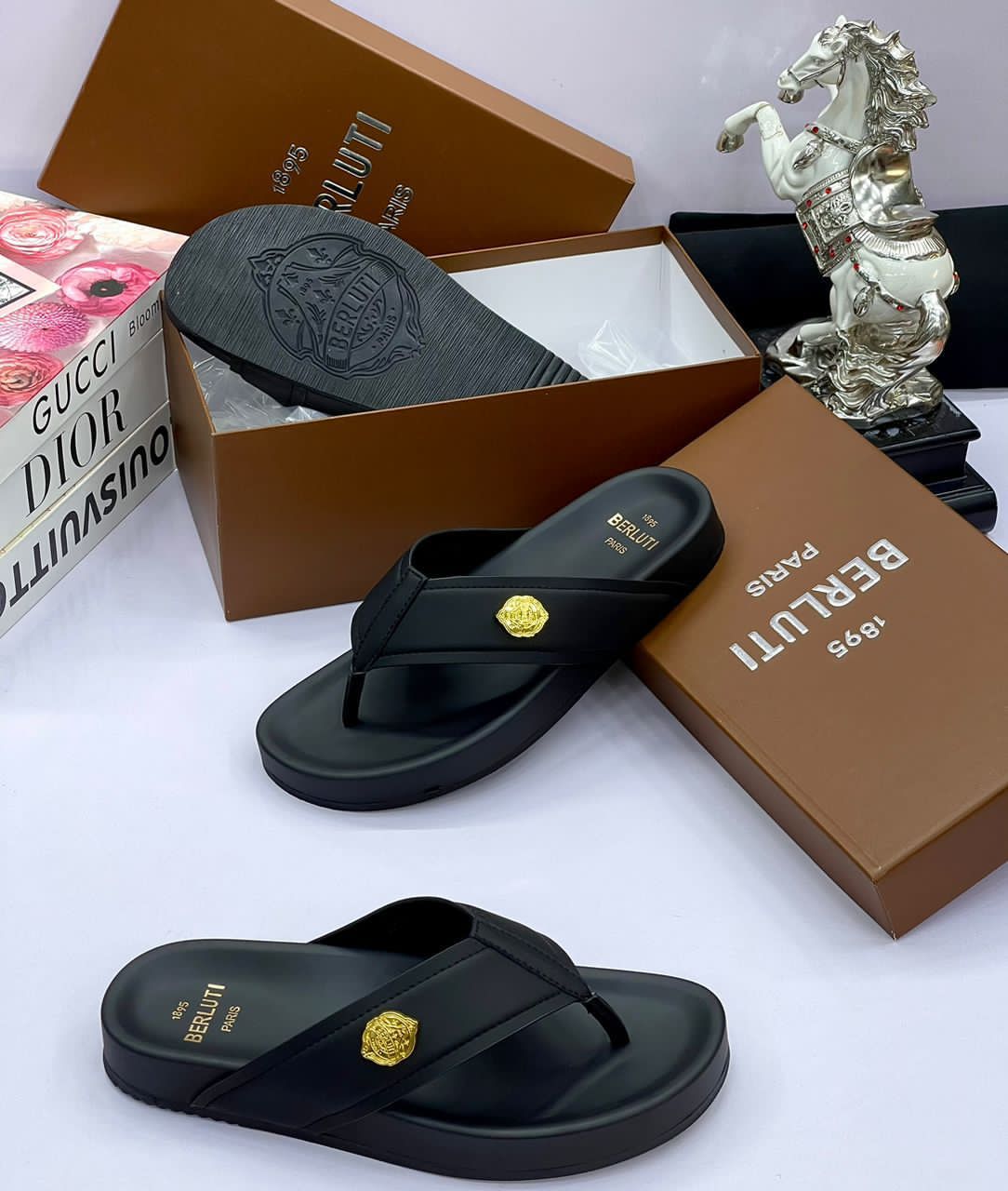 Luxury Berluti men’s slide