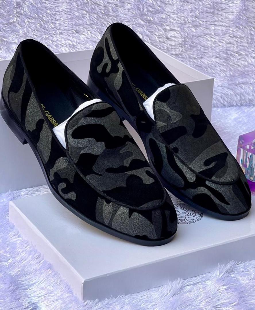 Dolce &amp; Gabbana Blue Crown Embroidered Loafers