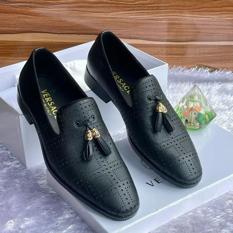 Black Perforated Leather shoe